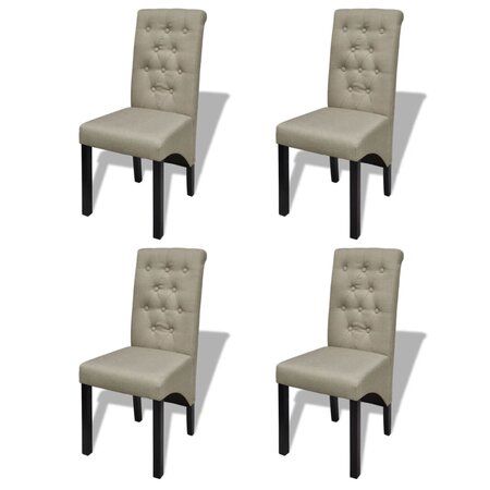 vidaXL Chaises à manger lot de 4 beige tissu