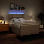 vidaXL Sommier à lattes de lit avec matelas Crème 140x200 cm Tissu