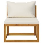 vidaXL Salon de jardin 7 Pièces avec coussin Crème Bois d'acacia solide