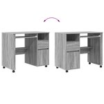 vidaXL Bureau d'ordinateur gris Gris sonoma Bois d'ingénierie Moyen
