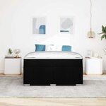 vidaXL Cadre de lit avec matelas Noir 140 x 200 cm tissu