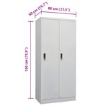 vidaXL Garde-robe Gris clair 80x50x180 cm Acier