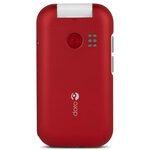 Téléphone doro 6040 - téléphone mobile à clapet pour senior - large afficheur - touche d'assistance avec géolocalisation gps - rouge et blanc