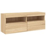vidaXL Ensemble de meubles TV muraux 7Pièces et lumières LED chêne sonoma