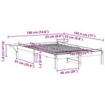 vidaXL Cadre de lit avec tables de chevet Marron Marron cire