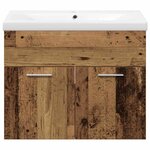 vidaXL Ensemble de mobilier de salle de bain 3 Pièces Bois Ancien