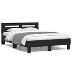 vidaXL Cadre de lit sans matelas noir 120x190 cm