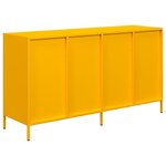 vidaXL Buffet jaune moutarde 135x39x73 5 cm acier laminé à froid