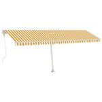 vidaXL Auvent automatique capteur de vent/LED 600x300cm Jaune et blanc