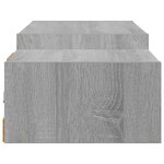 vidaXL Meuble TV mural Montage mural Sonoma gris 140 x 28 x 21 cm