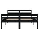 vidaXL Cadre de lit sans matelas noir bois massif 150x200 cm