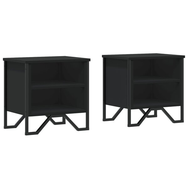 vidaXL Tables de chevet 2 Pièces noir 40x30x40 cm bois d'ingénierie