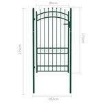 vidaXL Portail de clôture avec pointes Acier 100x175 cm Vert
