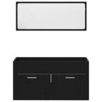 vidaXL Ensemble de meubles de salle de bain 4 Pièces Chêne noir