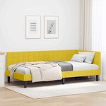 vidaXL Cadre de lit d'angle Jaune 100 x 200 cm Velours