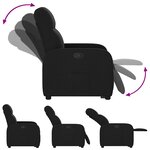 vidaXL Fauteuil inclinable noir tissu