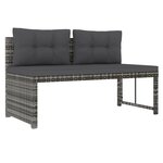vidaXL Ensemble à manger de jardin 4Pièces coussins Gris Résine tressée