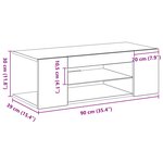 vidaXL Meuble TV Chêne noir 90 x 39 x 30 cm Bois d'ingénierie