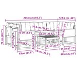 vidaXL Ensemble de canapés d'extérieur 7 pc Naturel et Crème