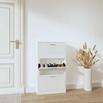 vidaXL Armoire à chaussure Blanc brillant 59x17x108 cm Bois ingénierie