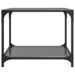 vidaXL Table basse avec dessus en verre noir 50x50x40 cm acier
