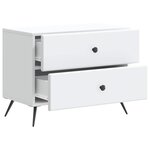 vidaXL Cabinet de chevet Blanc 62 x 34 5 x 47 5 cm Bois d'ingénierie