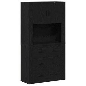 vidaXL Haut Armoire Chêne noir 80 x 33 x 150 cm Bois d'ingénierie
