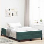 vidaXL Lit boxspring avec matelas Vert foncé 120 x 200 cm Velours