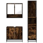 vidaXL Ensemble de meubles de salle de bain 3 Pièces Chêne fumé