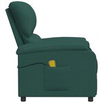 vidaXL Fauteuil de massage Vert foncé Tissu