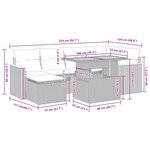 vidaXL Salon de jardin avec coussins 7Pièces marron résine tressée acacia