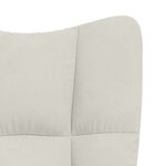 vidaXL Chaise de relaxation avec tabouret Blanc crème Velours