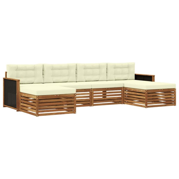 vidaXL Ensemble de canapés d'extérieur 6 pc Bois d'Acacia Massif
