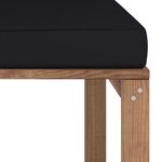 vidaXL Canapé de milieu palette de jardin avec coussins noir