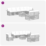 vidaXL Ensemble de canapé de jardin 9 Pièces Beige polyrotin