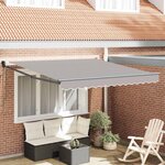 vidaXL Auvent Rétractable Gris clair 350 x 250 cm tissu