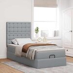 vidaXL Cadre de lit ottoman et matelas gris clair 90x190 cm tissu