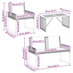vidaXL Ensemble de meubles d'extérieur 9 Pièces Gris et bleu marine