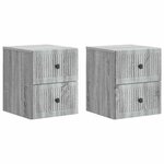 vidaXL Cabinet de chevet mural 2 Pièces Sonoma gris 33 x 34 5 x 40 cm