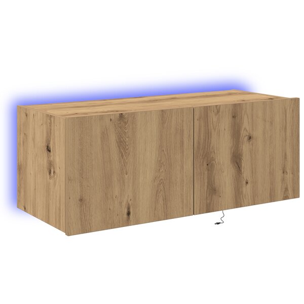Buffet TV vidaXL avec lumières LED Chêne Artisan 80x35x31 cm