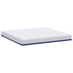 vidaXL Matelas Blanc et Bleu 200 x 200 cm Mousse à mémoire de gel