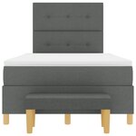 vidaXL Lit Box Spring avec Matelas & Banc Gris Foncé 120x190 cm Tissu