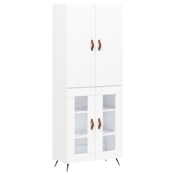 vidaXL Buffet haut Blanc 69 5x34x180 cm Bois d'ingénierie