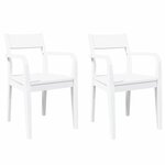 vidaXL Chaises à manger 2 Pièces blanc bois massif caoutchouc