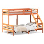 vidaXL Lit superposé sans matelas 90x200/140x200 cm bois massif