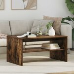 vidaXL Table basse Chêne fumé 80 x 50 x 40 cm Bois d'ingénierie
