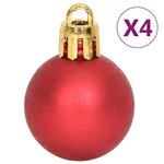 vidaXL Ensemble de boules de Noël 64 Pièces Rouge et blanc
