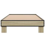 vidaXL Cadre de lit chêne sonoma 90x200 cm bois d'ingénierie et métal