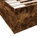 vidaXL Cadre de lit chêne fumé 100x200 cm bois d'ingénierie