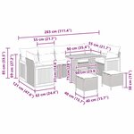 vidaXL Ensemble de canapé de jardin 10 Pièces Gris  Gris foncé
